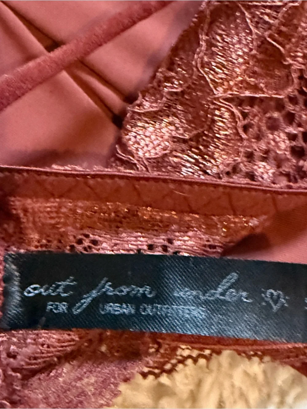 Urban Outfitters Lace Bralette in Deep Rust small
